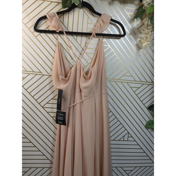 LULU'S Women's Here's To Us Blush Pink High Low Wrap Dress Maxi Size XS NEW - Picture 7 of 8